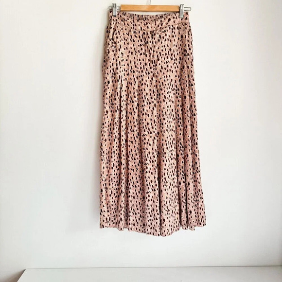 Anthropologie Isobel Pleated Leopard Printed Wide Leg Pants XS - Picture 5 of 5